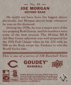2008 Upper Deck Goudey - Mini Red Backs #48 Joe Morgan Back
