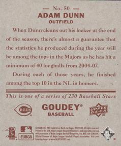 2008 Upper Deck Goudey - Mini Red Backs #50 Adam Dunn Back