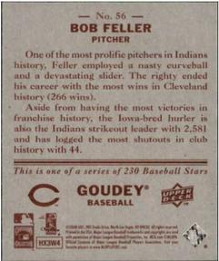 2008 Upper Deck Goudey - Mini Red Backs #56 Bob Feller Back