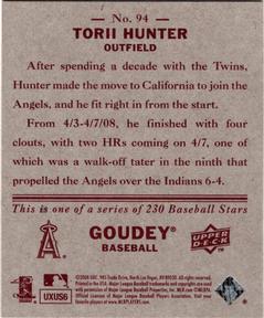 2008 Upper Deck Goudey - Mini Red Backs #94 Torii Hunter Back