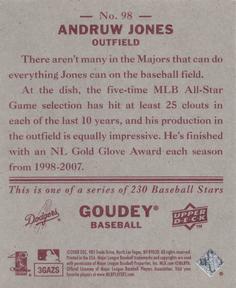 2008 Upper Deck Goudey - Mini Red Backs #98 Andruw Jones Back