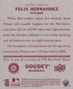 2008 Upper Deck Goudey - Mini Red Backs #166 Felix Hernandez Back