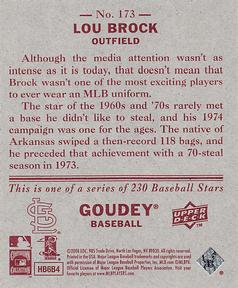 2008 Upper Deck Goudey - Mini Red Backs #173 Lou Brock Back