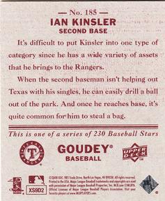 2008 Upper Deck Goudey - Mini Red Backs #185 Ian Kinsler Back