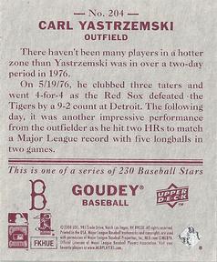 2008 Upper Deck Goudey - Mini Red Backs #204 Carl Yastrzemski Back