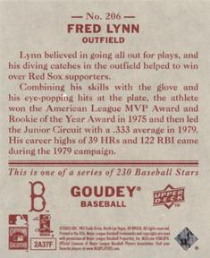 2008 Upper Deck Goudey - Mini Red Backs #206 Fred Lynn Back