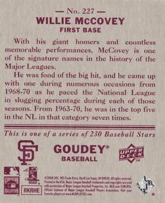 2008 Upper Deck Goudey - Mini Red Backs #227 Willie McCovey Back
