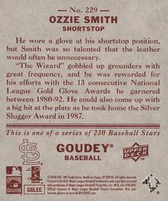 2008 Upper Deck Goudey - Mini Red Backs #229 Ozzie Smith Back