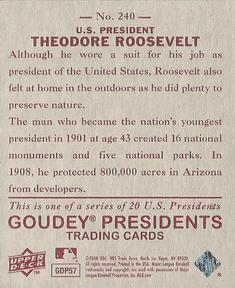 2008 Upper Deck Goudey - Mini Red Backs #240 Theodore Roosevelt Back