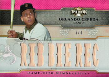 2014 Topps Triple Threads - Relics Ruby #TTR-OC3 Orlando Cepeda Front