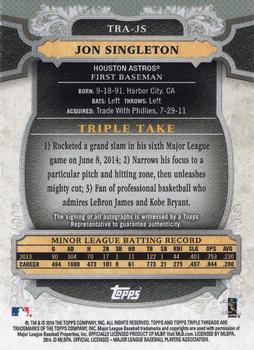 2014 Topps Triple Threads - Rookie Autographs #TRA-JS Jon Singleton Back