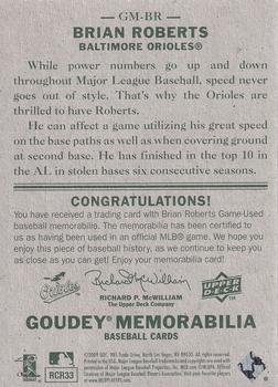 2009 Upper Deck Goudey - Memorabilia #GM-BR Brian Roberts Back