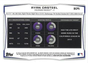 2014 Bowman Chrome - Prospects #BCP5 Ryan Casteel Back