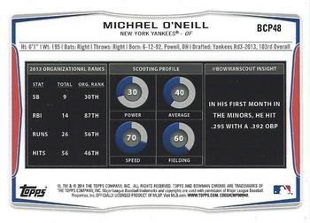 2014 Bowman Chrome - Prospects #BCP48 Michael O'Neill Back