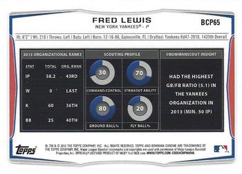 2014 Bowman Chrome - Prospects #BCP65 Fred Lewis Back