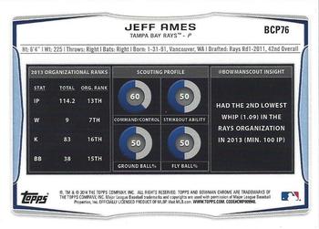 2014 Bowman Chrome - Prospects #BCP76 Jeff Ames Back