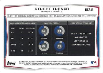 2014 Bowman Chrome - Prospects #BCP84 Stuart Turner Back