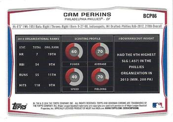 2014 Bowman Chrome - Prospects #BCP86 Cam Perkins Back