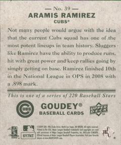 2009 Upper Deck Goudey - Mini Green Back #39 Aramis Ramirez Back