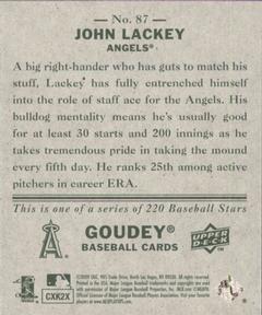 2009 Upper Deck Goudey - Mini Green Back #87 John Lackey Back