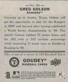 2009 Upper Deck Goudey - Mini Green Back #156 Greg Golson Back