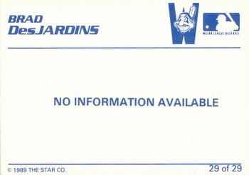 1989 Star Watertown Indians - Platinum #29 Brad DeJardin Back