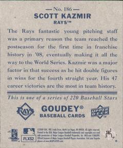 2009 Upper Deck Goudey - Mini Navy Blue Back #186 Scott Kazmir Back