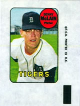 1969 Topps - Decals #NNO Denny McLain Front