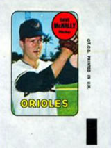 1969 Topps - Decals #NNO Dave McNally Front