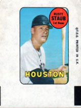 1969 Topps - Decals #NNO Rusty Staub Front