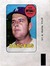 1969 Topps - Decals #NNO Don Drysdale Front