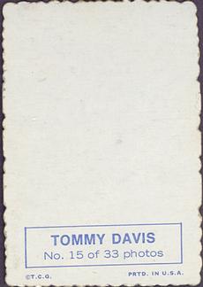1969 Topps - Deckle #15 Tommy Davis  Back