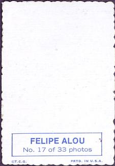1969 Topps - Deckle #17 Felipe Alou Back