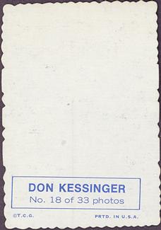 1969 Topps - Deckle #18 Don Kessinger   Back