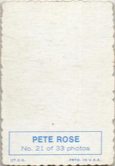 1969 Topps - Deckle #21 Pete Rose   Back