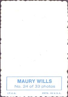 1969 Topps - Deckle #24 Maury Wills   Back