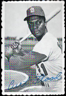 1969 Topps - Deckle #28 Curt Flood   Front