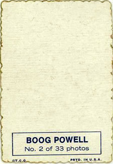 1969 Topps - Deckle #2 Boog Powell   Back