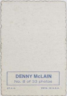 1969 Topps - Deckle #8 Denny McLain   Back