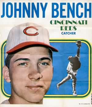 1970 Topps - Posters #11 Johnny Bench Front
