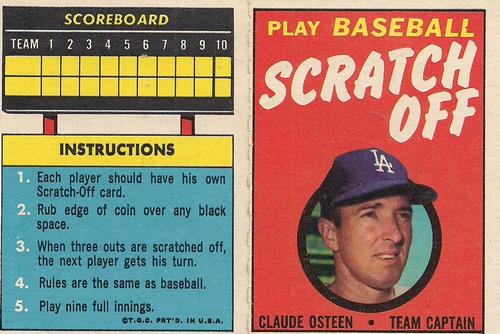 1970 Topps - Scratch-Offs #NNO Claude Osteen Front