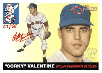 2004 Topps Heritage - Real One Autographs Red Ink #RO-HV Corky Valentine Front