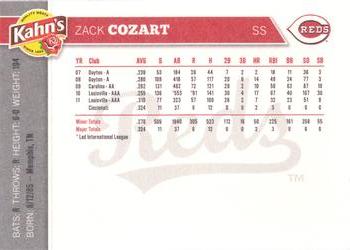 2012 Kahn's Cincinnati Reds #NNO Zack Cozart Back
