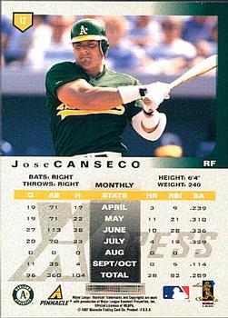 1997 Pinnacle X-Press #12 Jose Canseco Back