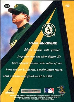 1997 Pinnacle X-Press #143 Mark McGwire Back