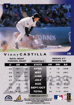 1997 Pinnacle X-Press #21 Vinny Castilla Back