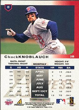 1997 Pinnacle X-Press #18 Chuck Knoblauch Back