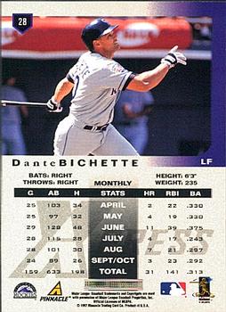 1997 Pinnacle X-Press #28 Dante Bichette Back