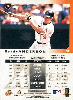 1997 Pinnacle X-Press #38 Brady Anderson Back