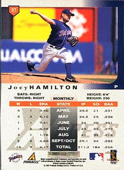 1997 Pinnacle X-Press #97 Joey Hamilton Back